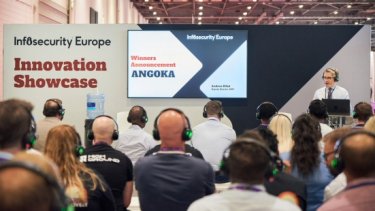 Angoka winners announcement presentation at Infosecurity Europe’s Innovation Showcase stage