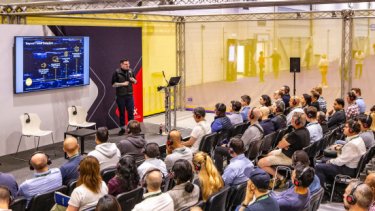 Infosecurity Europe Insight Stage speaker explains a graph during a presentation