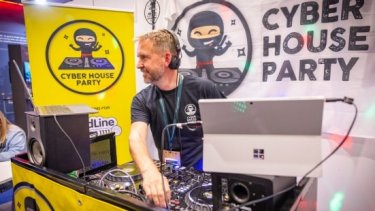 DJ playing at Cyber House Party